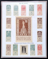 Különleges, egyedi összeállítás az 1848-1849-es forradalom és szabadságharcról. Az aradi és más vértanúkról, 28 db régi képeslappal, valamint 15 db modern képeslappal, emlékblokkal, emléklapokkal, levélzárókkal, ex