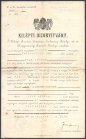 1907 Tartalékos hadnagy részére szóló kilépési bizonyítvány Jekelfalussy Lajos honvédelmi miniszter (1906-1910) aláírásával