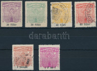 1928 Szombathely bizonyítvány kiállítási díj 30-35 sz. bélyegek (28.000)