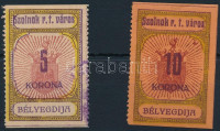 1920 Szolnok városi illeték 1-2 sz. bélyeg (8.700)