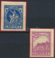 1927 Kispest forgalmi adójegy 3-4 sz. bélyeg 10 1/2 fogazással (7.000)
