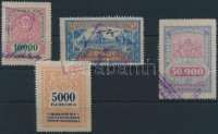 Budapest Székesfőváros 1925 4 klf okirati illetékbélyeg (9.700)