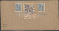 1913 4 klf okmánybélyeg terv / 4 different fiscal stamps essays