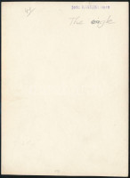cca 1935 Kinszki Imre (1901-1945) budapesti fotóművész pecséttel jelzett, vintage fotóművészeti alkotása (The Eagle), 17,6x13 cm