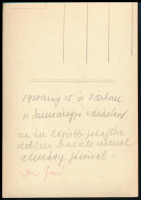 1938 dr. Etter Jenő (1897-1973) esztergomi főügyész, későbbi polgármester és gróf Almásy József  a Királyi Várban a kormányzóra várva, hátoldalon feliratozott fotó, 11×8 cm