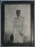 cca 1930 Horthy Miklós (1868-1957) kormányzóról készült festmény fotómásolata, 23×14 cm