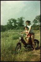 cca 1959 Kismotorral a természetben, 4 db vintage negatív Fekete György (1904-1990) budapesti fényképész hagyatékából, 36x24 mm