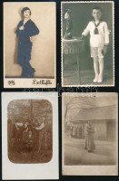1945 előtt, különböző időpontokban és eltérő helyszíneken, sokféle témáról készült, 13 db vintage fotó, 9x12 cm és 9x14 cm között