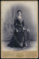 cca 1890 Moszkvai asszony kabinet fotó 16x11 cm
