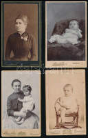 cca 1900-1910 Vegyes keményhátú fotó tétel, 17 db, 10,5×6,5 és 20×11 cm közötti méretekben