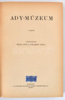 Ady-Múzeum I-II. kötet. ˙(Egyben.) Szerk.: Dóczy Jenő, Földessy Gyula. Bp., 1924, Athenaeum, 183+220 p. Átkötött félvászon-kötés, kissé kopott borítóval.