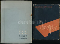 Csoóri Sándor 2 műve: Felröppen a madár. Bp.,1954.,Szépirodalmi Könyvkiadó. Első kiadás. Csoóri Sándor első megjelent műve. Kiadói papírkötés, apró szakadásokkal a borító széleken.+Ördögpille. Bp.,1957, Magvető. Első