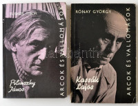 Arcok és vallomások 2 kötete: Rónay György: Kassák Lajos. Tüskés Tibor: Pilinszky János. Bp.,1971-1986, Szépirodalmi. Kiadói papírkötés.