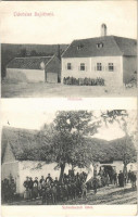 1907 Bajót, Plébánia, Szövetkezeti üzlet, gyerekek magyar zászlóval.  A Keresztény Fogyasztási Szövetkezet saját kiadása (EK)