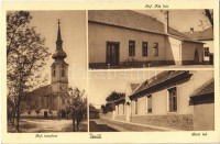 1941 Izsák, Református templom, Református KIE (Keresztyén Ifjúsági Egyesület) ház, Bírói lak. Özv. Szabó Józsefné kiadása