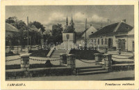 1948 Várpalota, Frontharcos emlékmű, üzlet + '1. Gyalog Zászlóalj Tancsapat Főparancsnoksága'