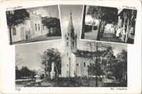 Vép, Körjegyzőség, utcarészlet, római katolikus templom. Özv. Horváth Richárdné kiadása (kopott sarkak / worn corners)