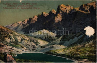 Tátra, Tatry; Felkai tó és Gránátsziklák / Velické pleso / lake and mountains (ázott / wet damage)