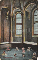 Trencsénteplic, Trencianske Teplice; Sina fürdő, fürdőzők. Wertheim Zsigmond kiadása / Sina-Bad / spa, bathers (EM)