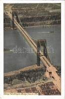 1937 New York City, George Washington Bridge from the Air, aerial view  (EK)