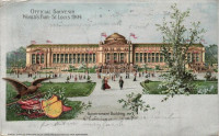 1904 Saint Louis, St. Louis; World's Fair, Government Building. Samuel Cupples silver litho art postcard s: H. Wunderlieb (EK)