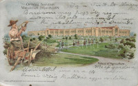 1904 Saint Louis, St. Louis; World's Fair, Palace of Agriculture. Samuel Cupples silver litho art postcard s: H. Wunderlieb (EK)