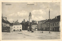 Aspang, Aspang-Markt; Hauptplatz. Verlag Leo Müller. Photograph F. Heine / main square, shop (fl)