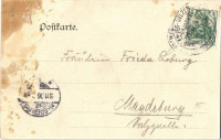 1906 Miltern, Windmühle, Gasthof zur Eisenbahn v. Mewes, Dorfstrasse. W. Lohse / windmill, railway inn, street view, lady with bicycle. Art Nouveau (EB)
