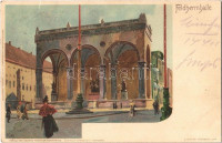 1904 München, Munich; Feldherrnhalle. Velten's Künstlerpostkarte No. 83. litho s: Kley