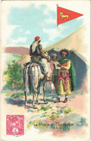 La Posta in Abissinia / Ethiopia post. Lysoform advertisement on the backside, litho  (EK)