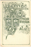 1913 Ungarn's Raritäten / Magyar ritkaságok. Hungaria bélyegkereskedés kiadása / Hungarian stamp rarities. Art Nouveau, floral s: Lehnert (EK)