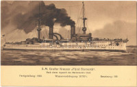 S.M. Grosser Kreuzer Fürst Bismarck. Kaiserliche Marine /  SMS Fürst Bismarck, Victoria Louise-class cruiser of Imperial German Navy