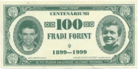 1999. 100Ft névértékű 'Centenáriumi Fradi Forint' Sike, Jurikné, Mészáros, Dr. Lakat fényképével T:III
