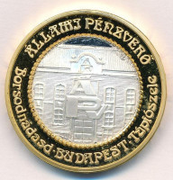 Bogár Lívia (1957-) 1984. 'Kecskemét / Állami Pénzverő Borsodnádasd-Budapest-Tápiószele' aranyozott, ezüstözött fém emlékérem (39mm) műanyag tokban T:PP