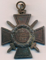 1942. 'Tűzkereszt I. fokozata' bronzozott cink kitüntetés mellszalag nélkül T:2,2-Hungary 1942. 'Hungarian Fire Cross 1st class' brass-plated zinc decoration without ribbon C:XF,VFNMK 443.