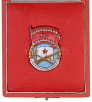 ~1959. 'MHS Tartalékos Tiszti Tagozat' zománcozott fém jelvény eredeti tokban (41x31mm) T:1-