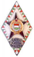 ~1960-1970. 'Zrínyi Katonai Akadémia' zománcozott fém jelvény (~26x~45mm) T:2