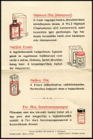 cca 1940 WU2 hajmosó olaj, hajifkító cream és hajfény olaj reklám propsketus, Bp., Posner, két oldal, 18x12  cm