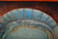 Bari Árpád (1953-): Madonna a kis Jézussal. Olaj, vászon-farost, jelzett a keret alatt, keretben 34×24 cm