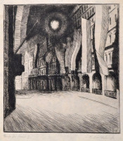 Hans Barthelmess (1887-1916): Starsse bei Nacht. Rézkarc, papír, jelzett, 22×20 cm