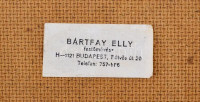 Bártfay Elly (1917-1995): Hegyvidékii táj, olaj, farost, jelzett, hátoldalán a művész címkéjével. 50x64,5 cm