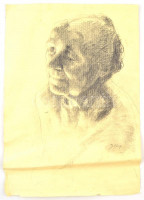 Belányi jelzéssel, 2 db mű: Portrék. ceruza, papír. 50x35 és 51x39 cm