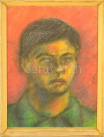 Benedek jelzéssel: Férfi portré. Pasztell, papír, üvegezett keretben, 42×28 cm