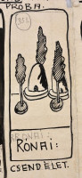 Csernek Antal (1881-1935): A Műcsarnok Téli Tárlata karikatúrái. Tus, papír, jelzett jobb alsó sarkában (Csernek A 902), bal felső sarkában: javítva (?) B. (Borsszem) Jankó. Sérült (szakadt, kisebb hiányokkal, hátoldala ragasztott).