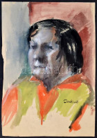 Derkovits jelzéssel: Nő  Akvarell, papír. 43x31 cm