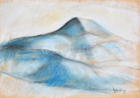 Egry jelzéssel: Hegy. Pasztell, papír, sérült, kartonra kasírozva, fa keretben, 30x43 cm