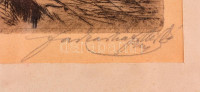 Farkasházy Miklós (1895-1964): Velence. Rézkarc, papír, jelzett, foltos üvegezett keretben, 12,5×15 cm