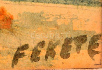 Fekete jelzéssel: Épület. Akvarell, papír, üvegezett keretben, 24×17 cm