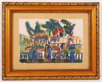 Gráber jelzéssel: Párizs. Vegyes technika, papír, jelzett, üvegezett keretben, 18×25 cm