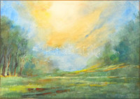 Id.Hankó Béla (1927-1993): Vihar után. Akvarell, papír, jelzett (hátoldalán nyomtatottan) 35×50 cm